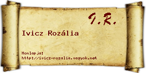 Ivicz Rozália névjegykártya