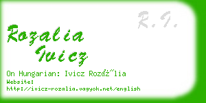 rozalia ivicz business card